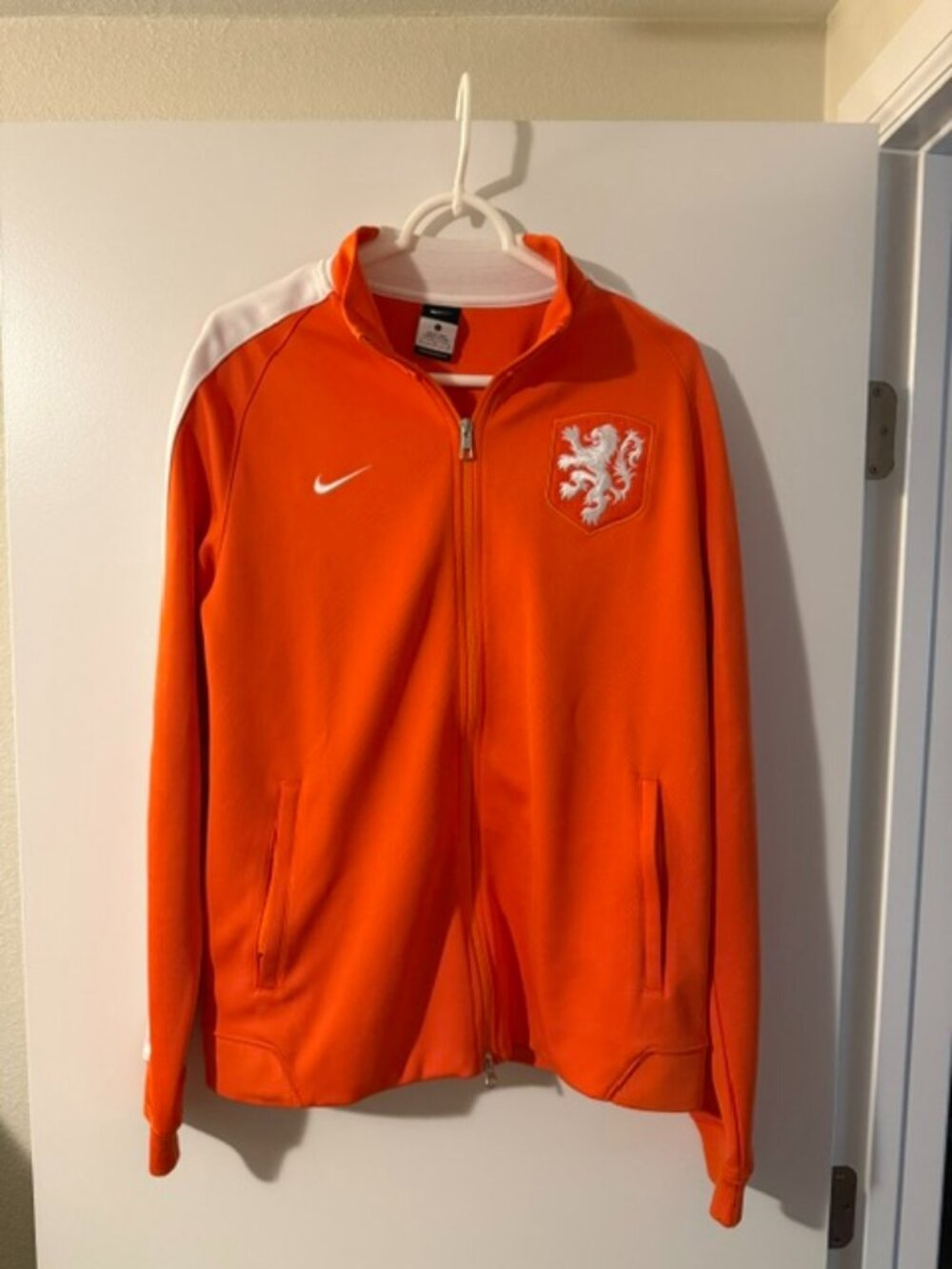 Nike Netherlands KNVB Soccer Full-Zip Track Jacket Orange Men’s L